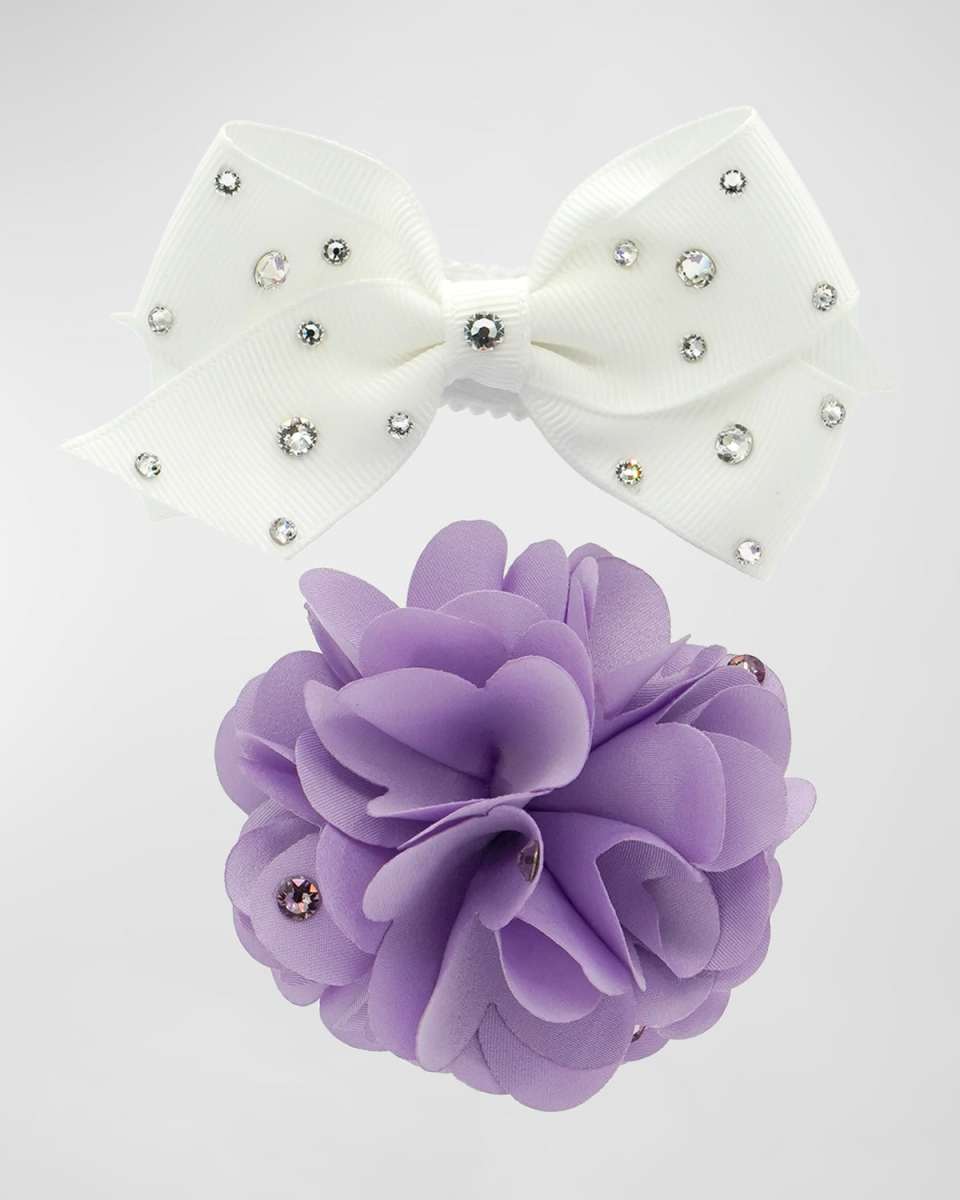 Girl's 2-Pack Flower & Bow Clip